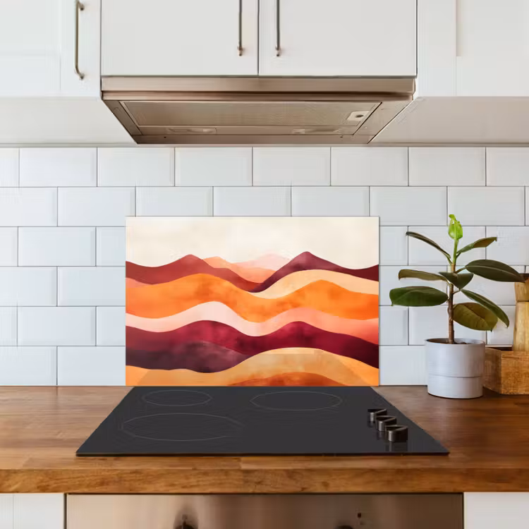 Abstract - Landschap - Golven keuken achterwand spatscherm klein -sfeer2