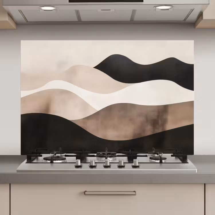 Abstract - Landschap - Golven - Crèmekleur keuken achterwand spatscherm klein -3d_website