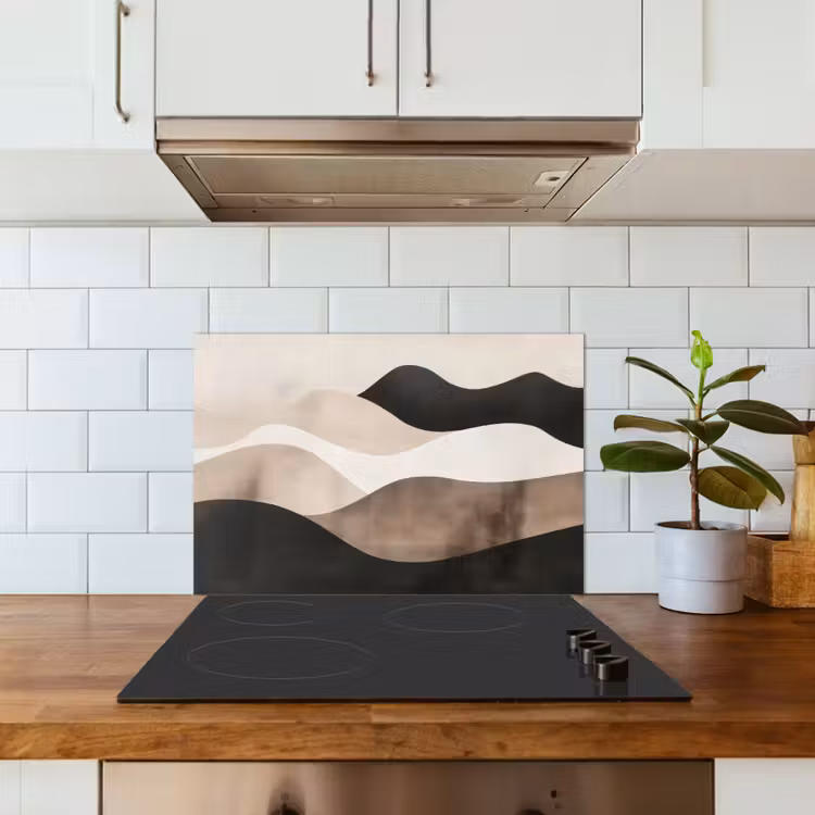 Abstract - Landschap - Golven - Crèmekleur keuken achterwand spatscherm klein -sfeer2