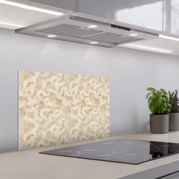 Abstract - Lijnen - Beige keuken achterwand spatscherm klein 900 -3d_schuin