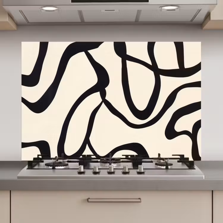 Abstract - Lijnen - Modern - Beige keuken achterwand spatscherm klein -3d_website