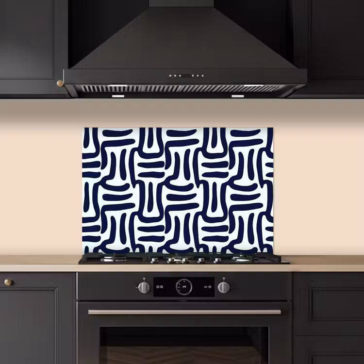 Abstract - Modern - Blauw keuken achterwand spatscherm klein 900 -sfeer1
