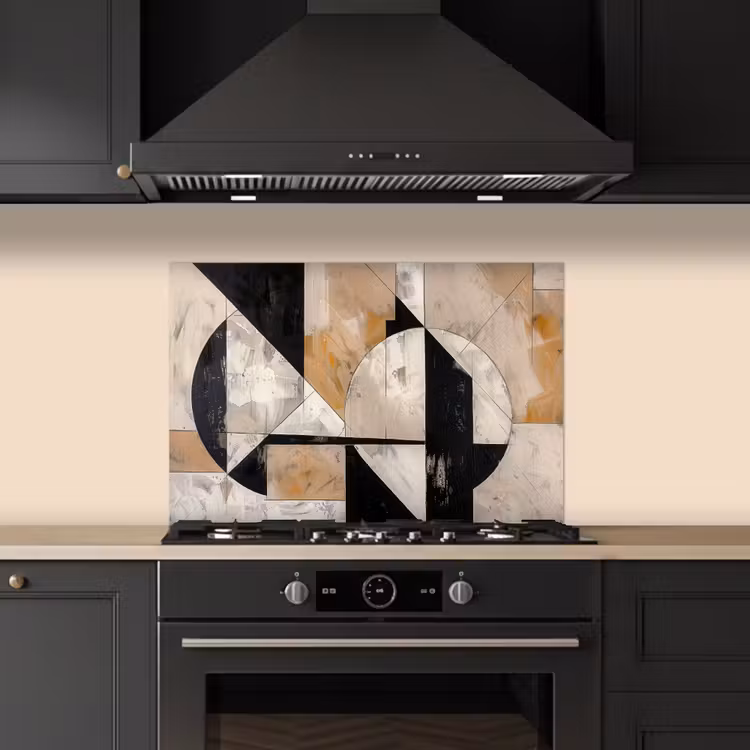 Abstract - Modern - Geometrisch - Pastel keuken achterwand spatscherm klein -sfeer1