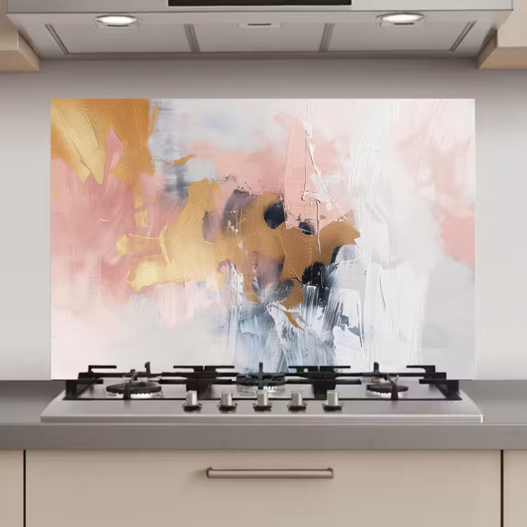 Abstract - Pastel kleuren - Goud - Modern - Aesthetic keuken achterwand spatscherm klein -3d_website