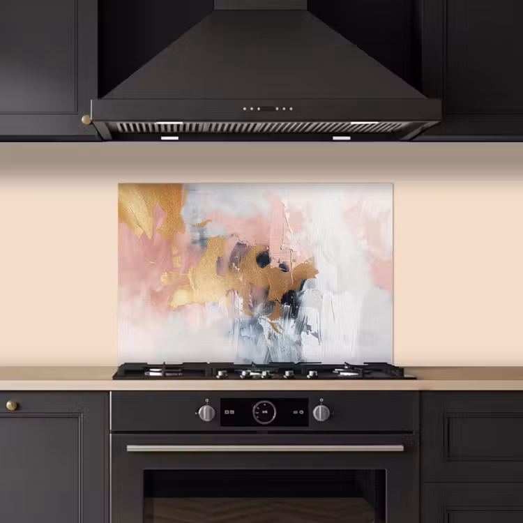 Abstract - Pastel kleuren - Goud - Modern - Aesthetic keuken achterwand spatscherm klein -sfeer1