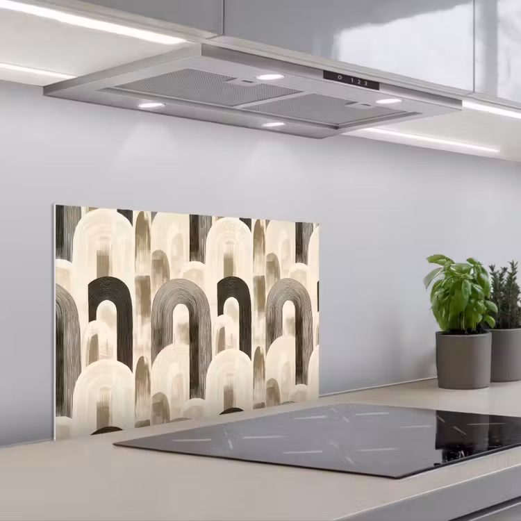 Abstract - Patroon - Bogen keuken achterwand spatscherm klein 900 -3d_schuin