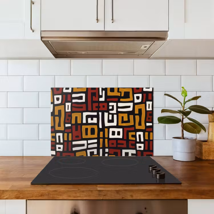 Abstract - Patroon - Rood keuken achterwand spatscherm klein -sfeer2