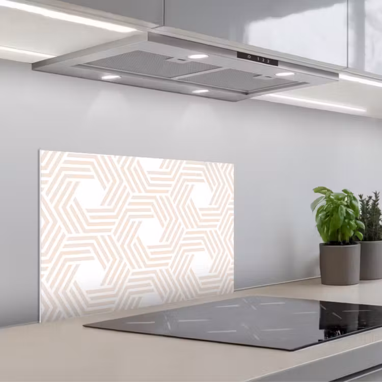 Abstract - Patronen - Design keuken achterwand spatscherm klein 900 -3d_schuin