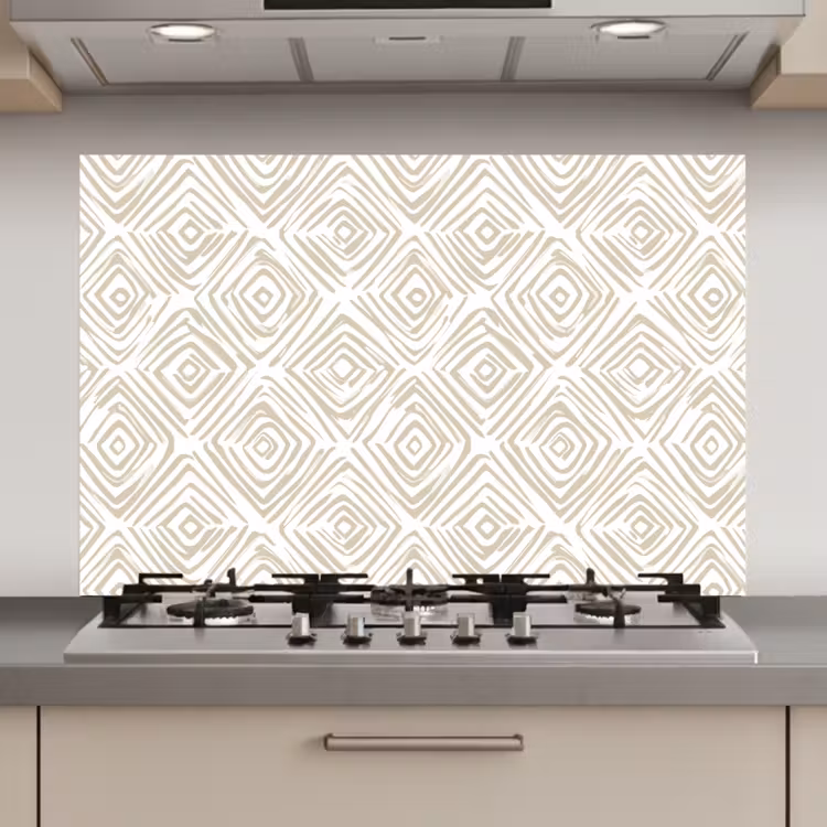 Abstract - Ruit - Beige keuken achterwand spatscherm klein 900 -3d_website