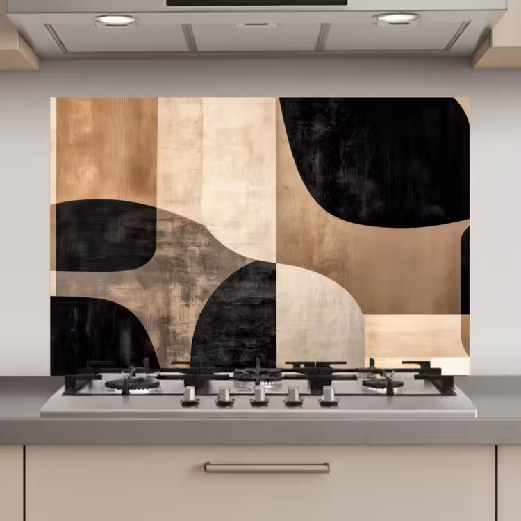 Abstract - Vlakken - Zwart - Rond keuken achterwand spatscherm klein -3d_website