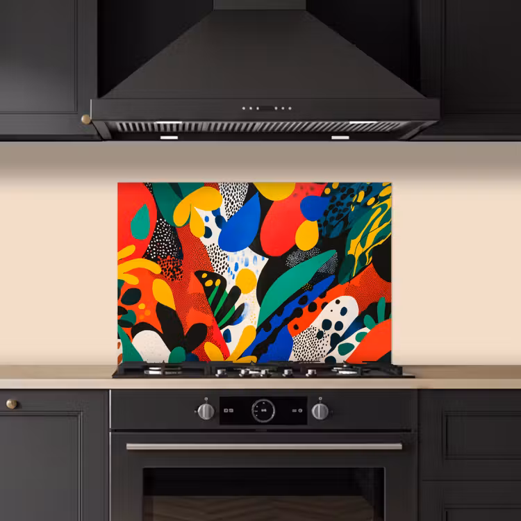 Abstract - Planten - Vormen - Kleurrijk keuken achterwand spatscherm klein -sfeer1