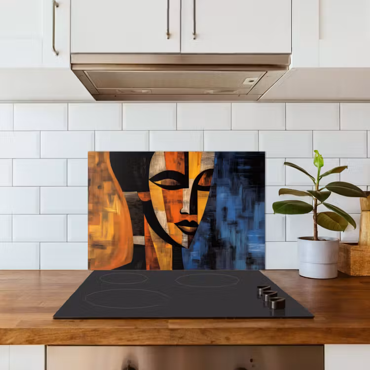 Abstract - Portret - Kleurvakken keuken achterwand spatscherm klein -sfeer2
