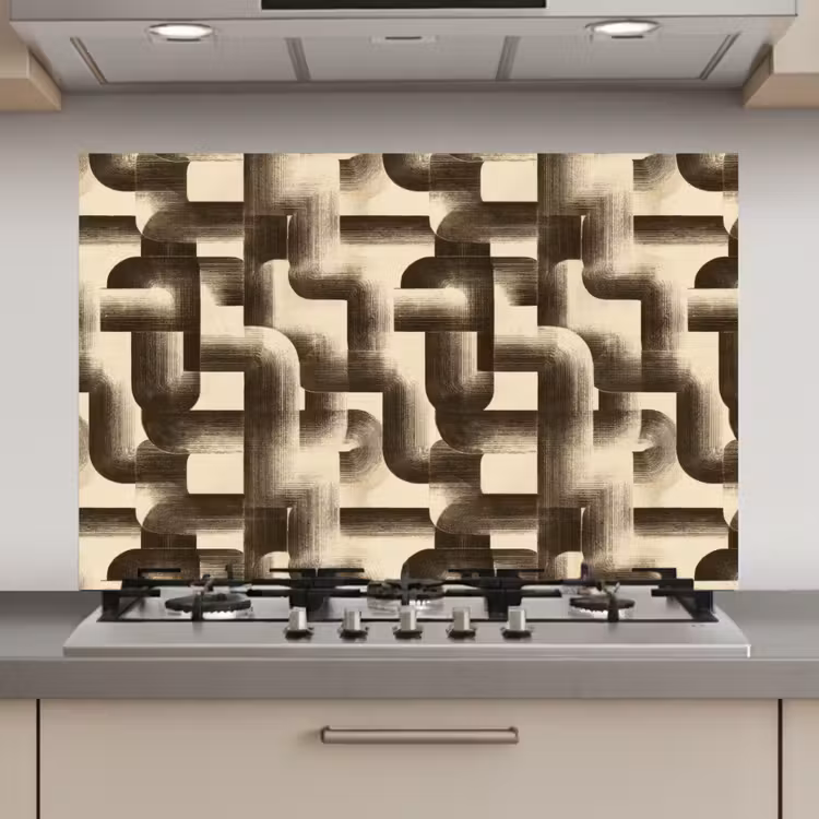 Abstract - Retro - Zwart keuken achterwand spatscherm klein 900 -3d_website