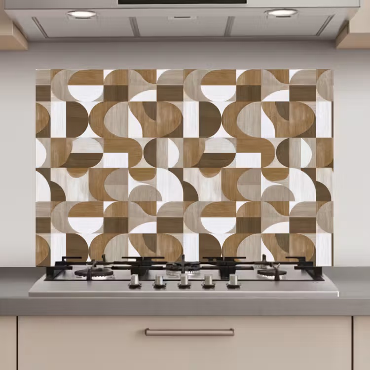 Abstract - Retro - Bruin keuken achterwand spatscherm klein 900 -3d_website