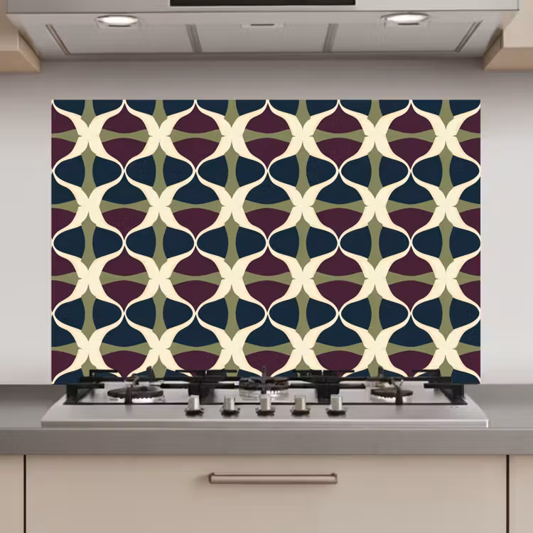 Abstract - Retro - Kleurrijk keuken achterwand spatscherm klein 900 -3d_website