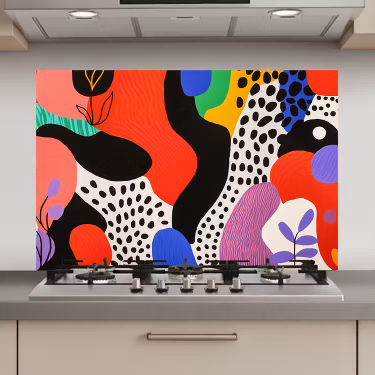 Abstract - Vormen - Kleuren - Stippen keuken achterwand spatscherm klein -3d_website