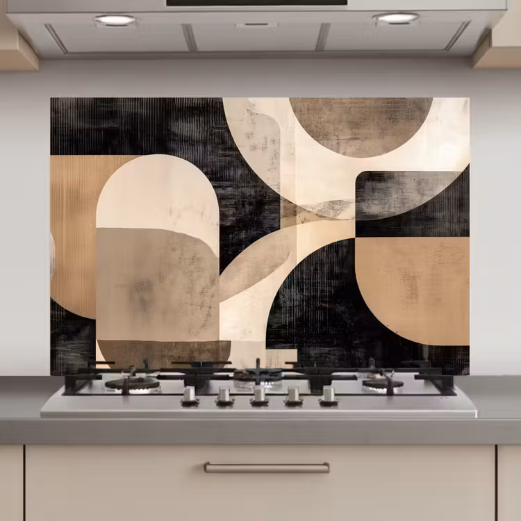 Abstract - Vormen - Modern - Beige keuken achterwand spatscherm klein -3d_website