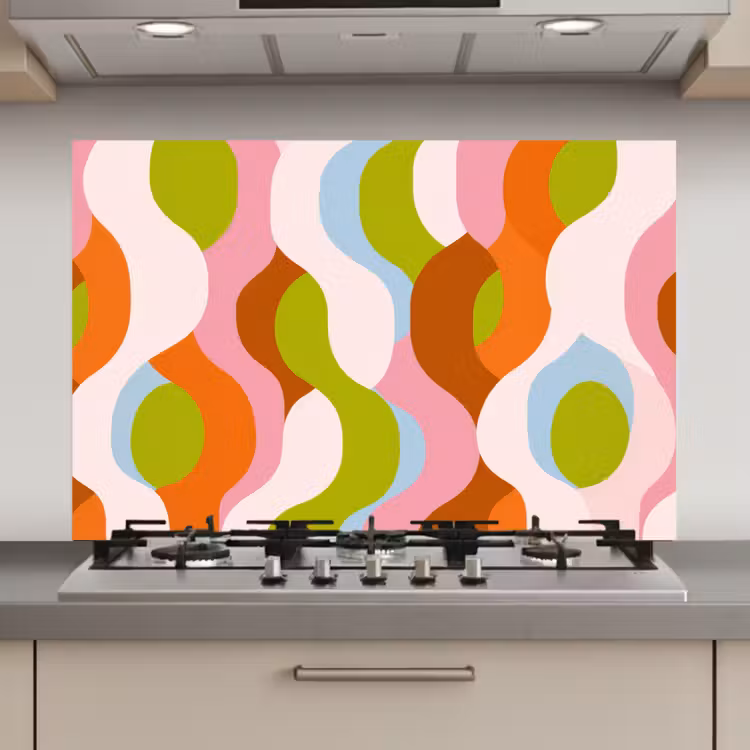Abstract - Vormen - Roze keuken achterwand spatscherm klein -3d_website