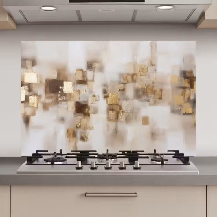 Abstracte vierkanten - Aardetonen - Mistig keuken achterwand spatscherm klein -3d_website