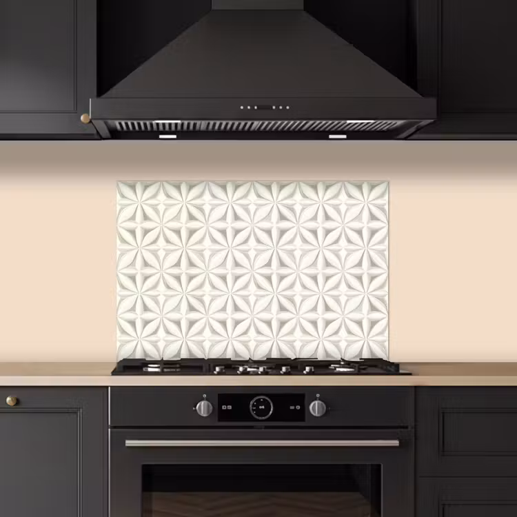 Abstract - Structuur - Grijs - Wit keuken achterwand spatscherm klein 900 -sfeer1