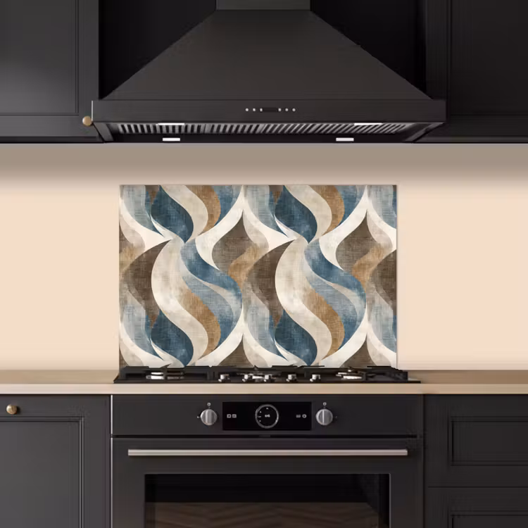 Abstract - Golven - Kleurrijk keuken achterwand spatscherm klein 900 -sfeer1