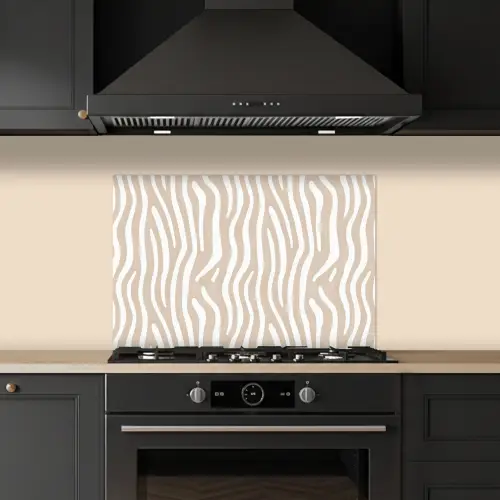 Abstract - Zebra - Beige keuken achterwand spatscherm klein 900 -sfeer1