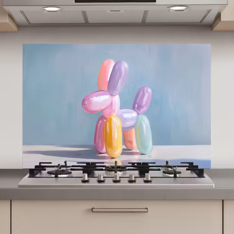 Dier - Ballon - Pasteltinten - Glanzend keuken achterwand spatscherm klein -3d_website