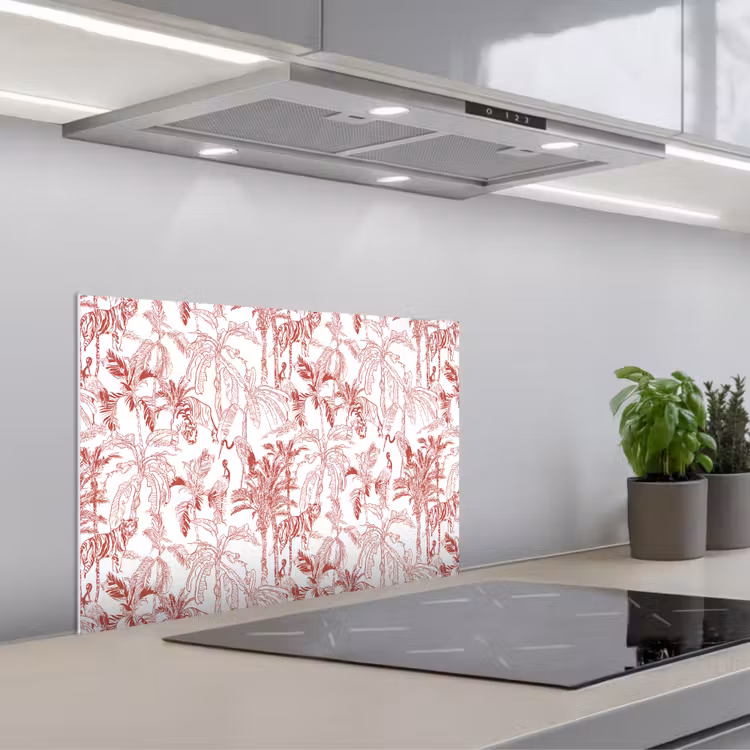 Dieren - Abstract - Rood keuken achterwand spatscherm klein 900 -3d_schuin