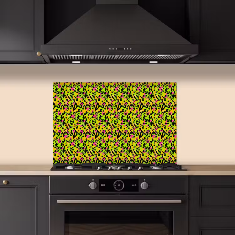 Dieren - Neon - Groen - Panterprint keuken achterwand spatscherm klein 900 -sfeer1