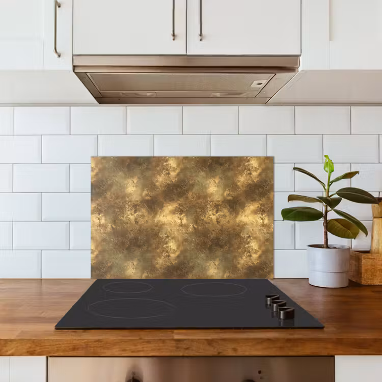 Antiek - Metaallook - Goud keuken achterwand spatscherm klein 900 -sfeer2