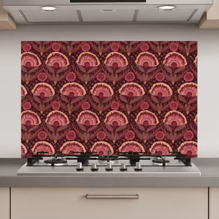 Antiek - Bloemen - Kleurrijk keuken achterwand spatscherm klein 900 -3d_website