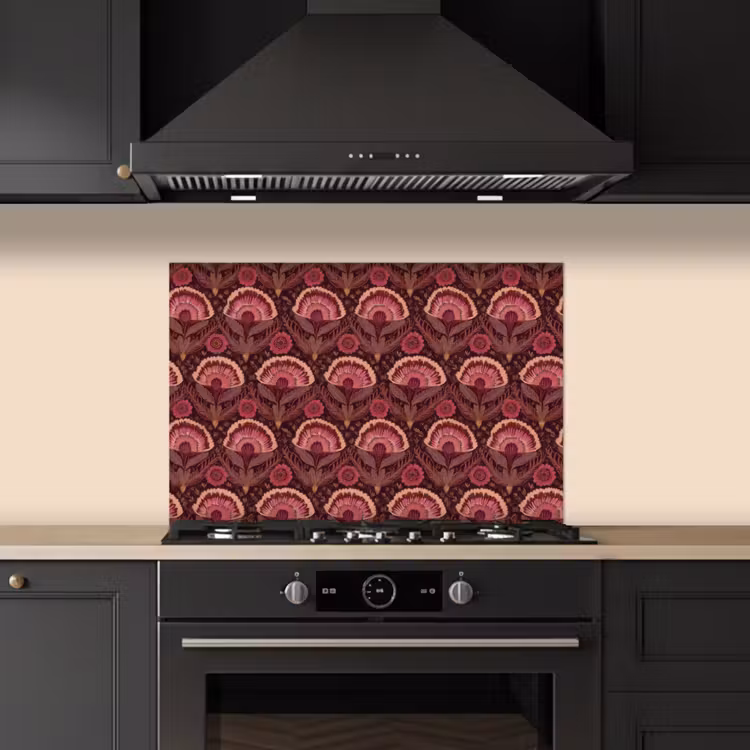 Antiek - Bloemen - Kleurrijk keuken achterwand spatscherm klein 900 -sfeer1