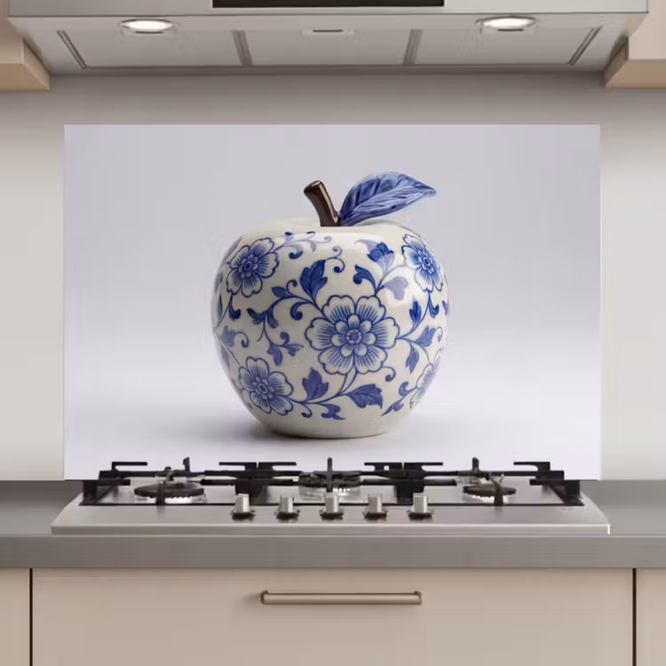 Appel - Blauw - Klassiek keuken achterwand spatscherm klein -3d_website