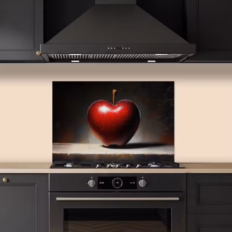 Apple - Hart - Rood keuken achterwand spatscherm klein -sfeer1