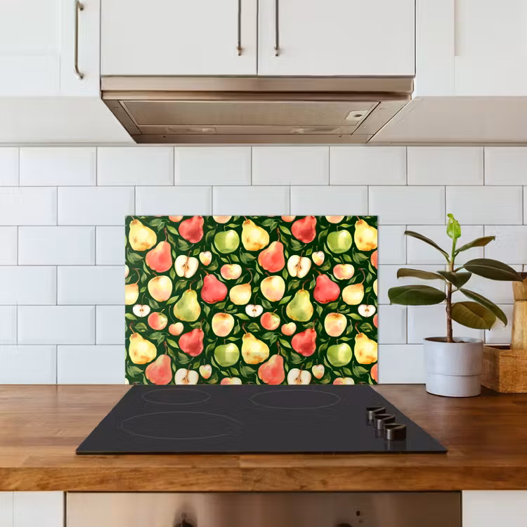Appels - Peren - Fruit - Groen keuken achterwand spatscherm klein 900 -sfeer2