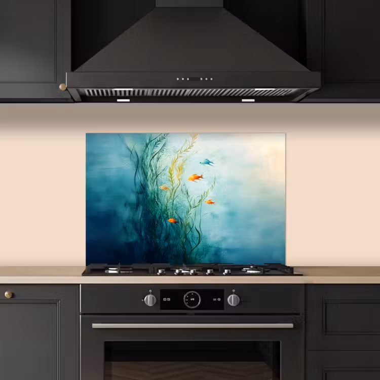 Waterplanten - Vissen - Kleurrijk - Water keuken achterwand spatscherm klein -sfeer1