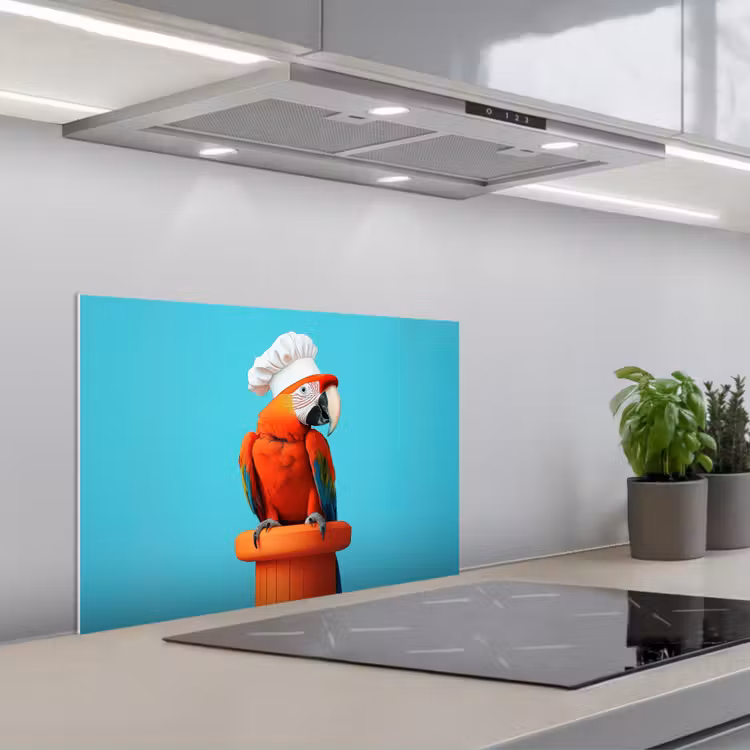 Ara - Koksmuts - Sokkel - Grappig keuken achterwand spatscherm klein -3d_schuin