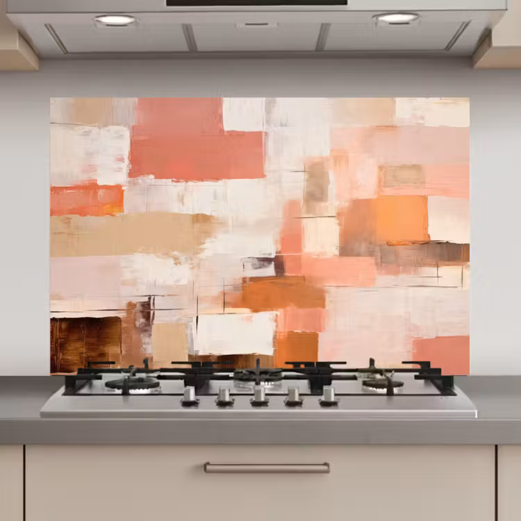 Kunst - Roze - Abstract keuken achterwand spatscherm klein -3d_website