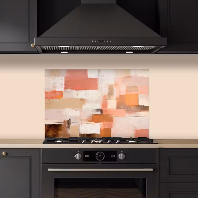 Kunst - Roze - Abstract keuken achterwand spatscherm klein -sfeer1