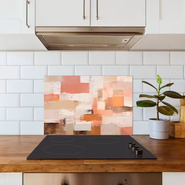 Kunst - Roze - Abstract keuken achterwand spatscherm klein -sfeer2