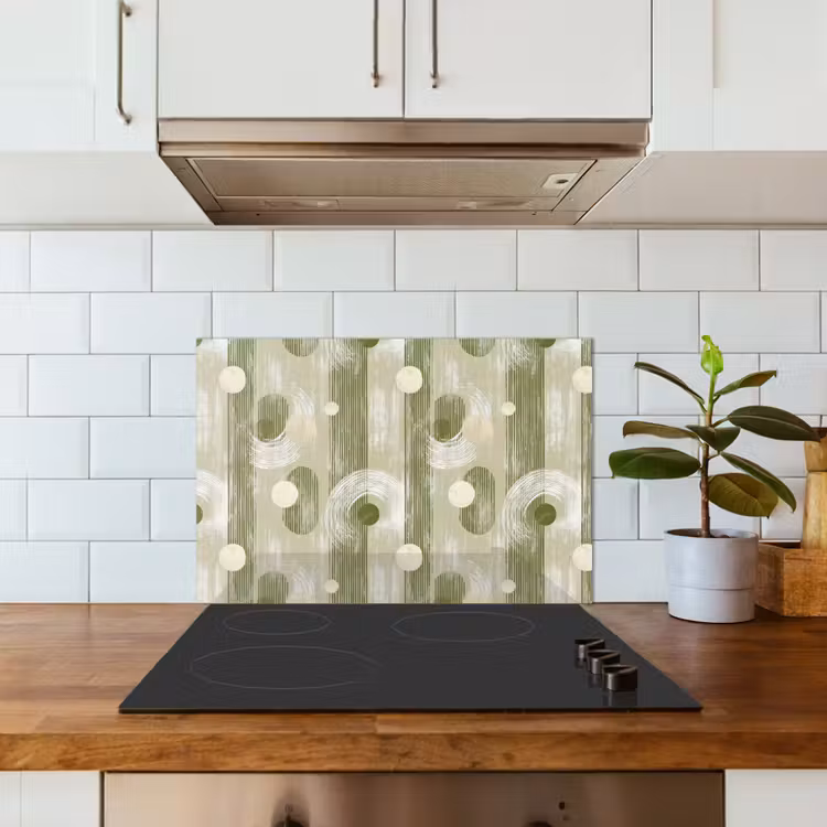Artistiek - Modern - Groen keuken achterwand spatscherm klein 900 -sfeer2