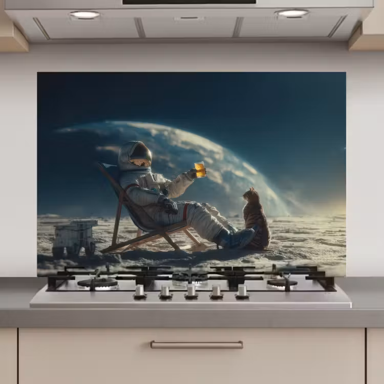 Astronaut - Kat - Glas - Stoel keuken achterwand spatscherm klein -3d_website