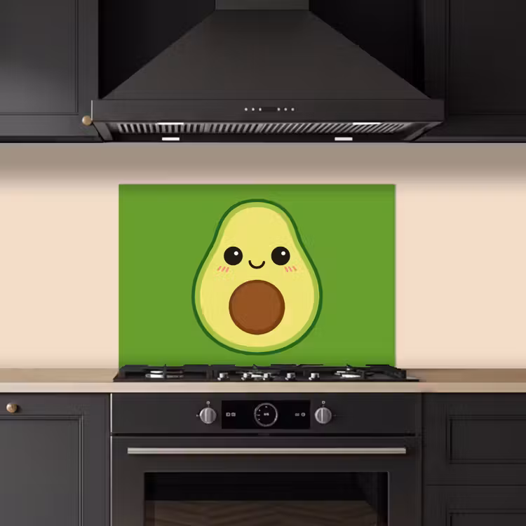 Avocado - Groen - Speels keuken achterwand spatscherm klein -sfeer1