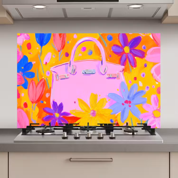 Tas - Roze - Bloemen keuken achterwand spatscherm klein -3d_website