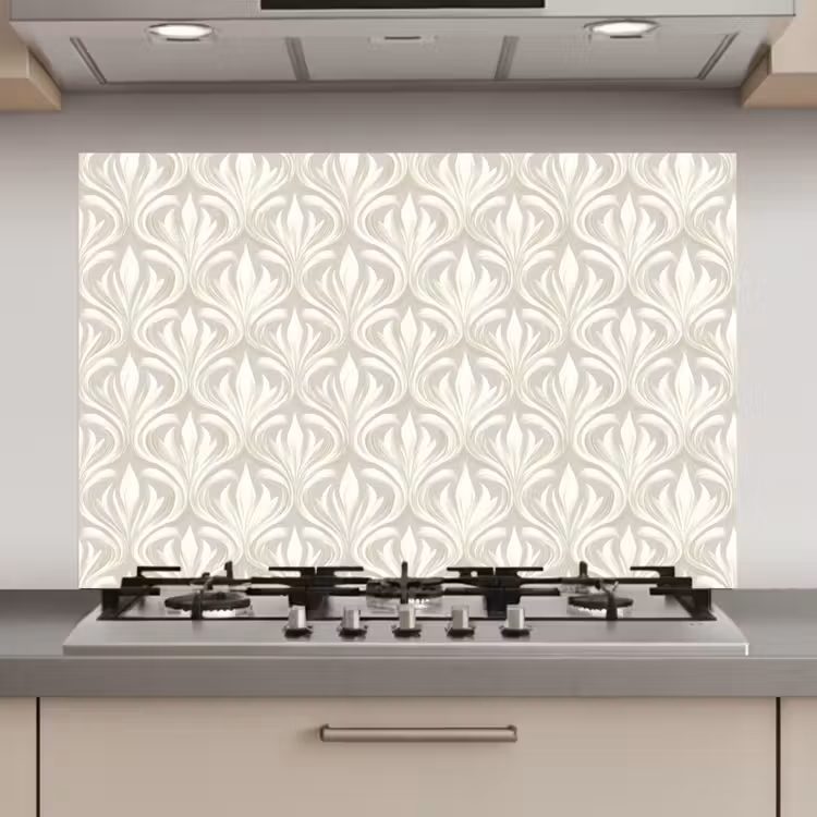 Barok - Patroon - Beige keuken achterwand spatscherm klein 900 -3d_website
