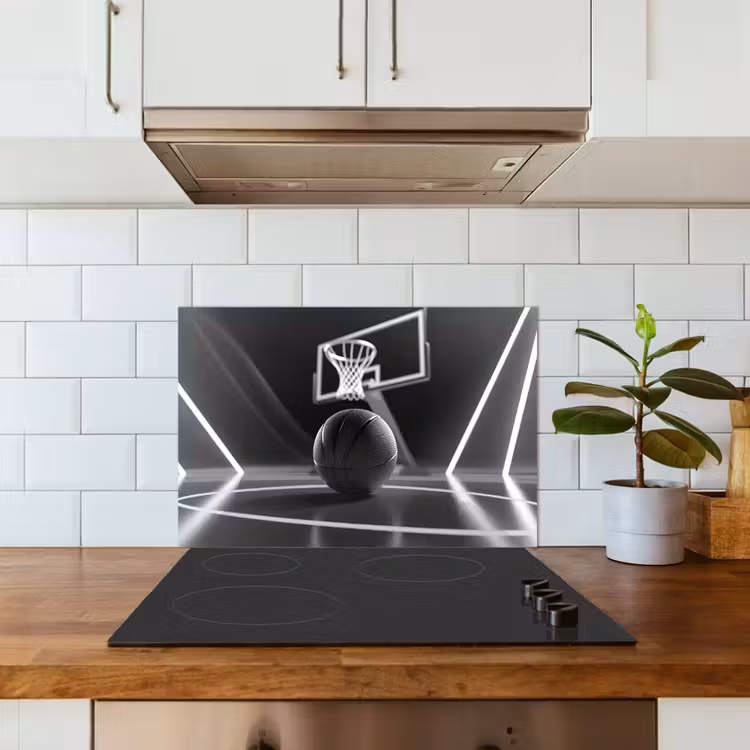 Basketbal - Basketbalveld - Lichtlijnen keuken achterwand spatscherm klein -sfeer2