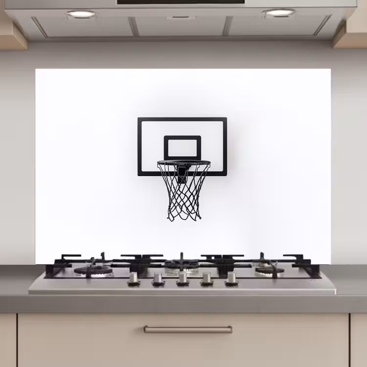 Basketbalbord - Minimalistisch - Zwart keuken achterwand spatscherm klein -3d_website