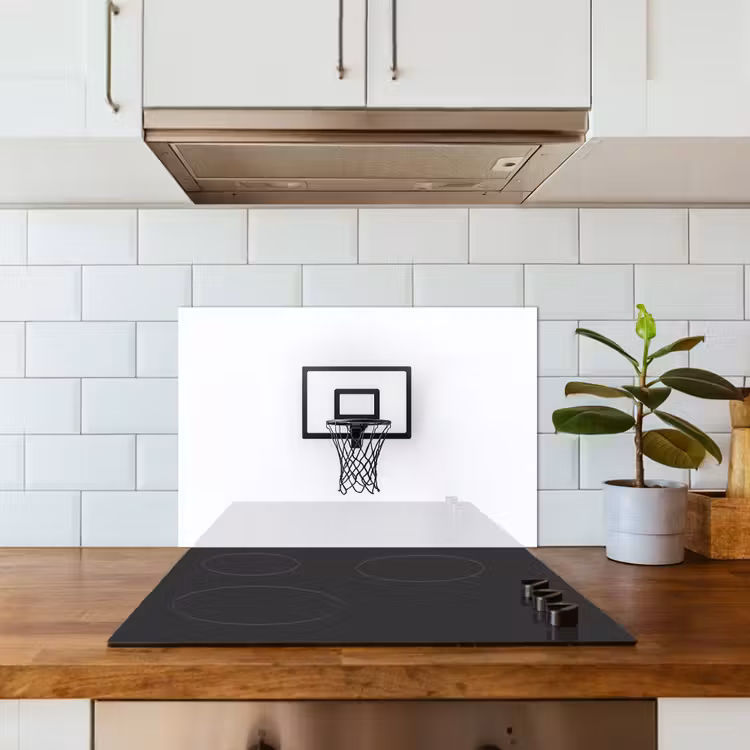 Basketbalbord - Minimalistisch - Zwart keuken achterwand spatscherm klein -sfeer2