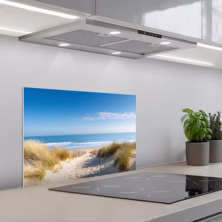 Strand - Zee - Duin - Zand - Zomer keuken achterwand spatscherm klein -3d_schuin