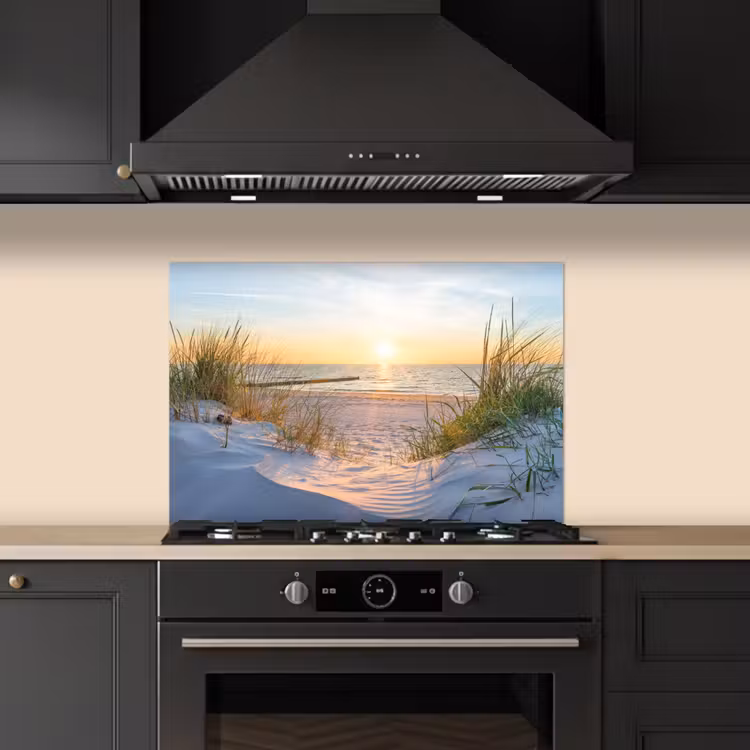 Strand - Zon - Duin - Gras - Zand - Horizon keuken achterwand spatscherm klein -sfeer1